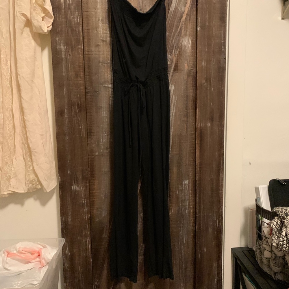 Black express strapless jumpsuit